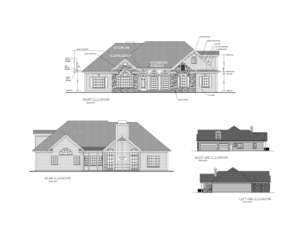 All Elevations image of The Knollwood House Plan
